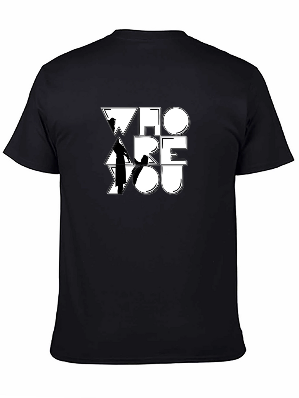 Who Are You Graphic Print Black T-Shirt