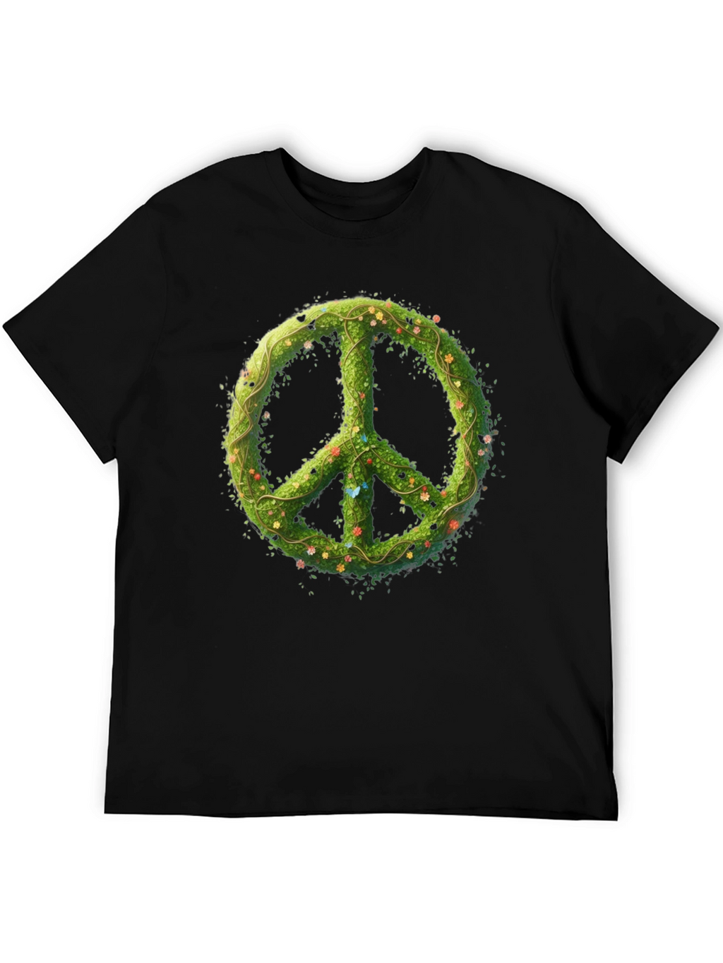 Nature Peace Sign Black Graphic Tee