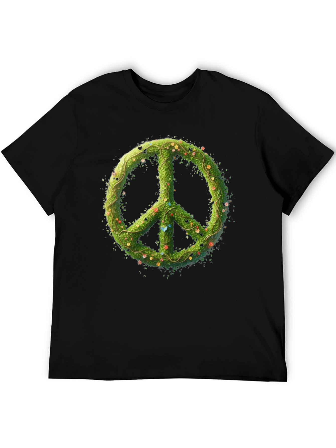 Nature Peace Sign Black Graphic Tee