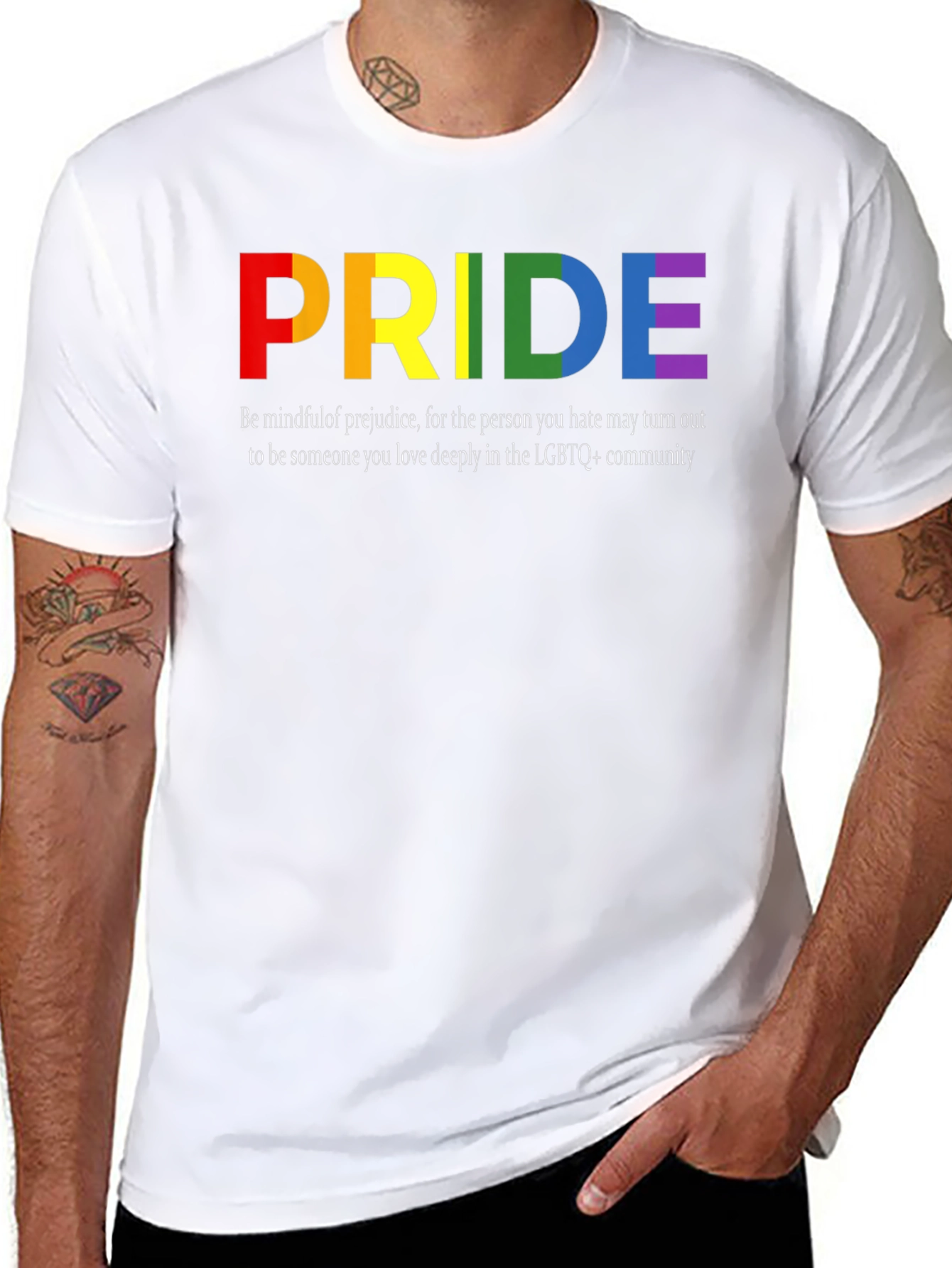 LGBTQ+ Pride T-Shirt - Rainbow Pride Design