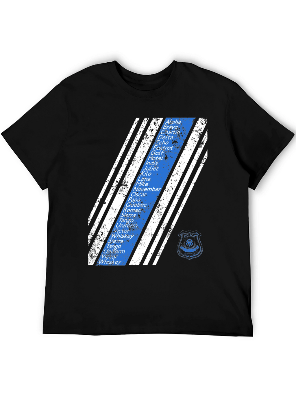 Police Alphabet Thin Blue Line T-Shirt