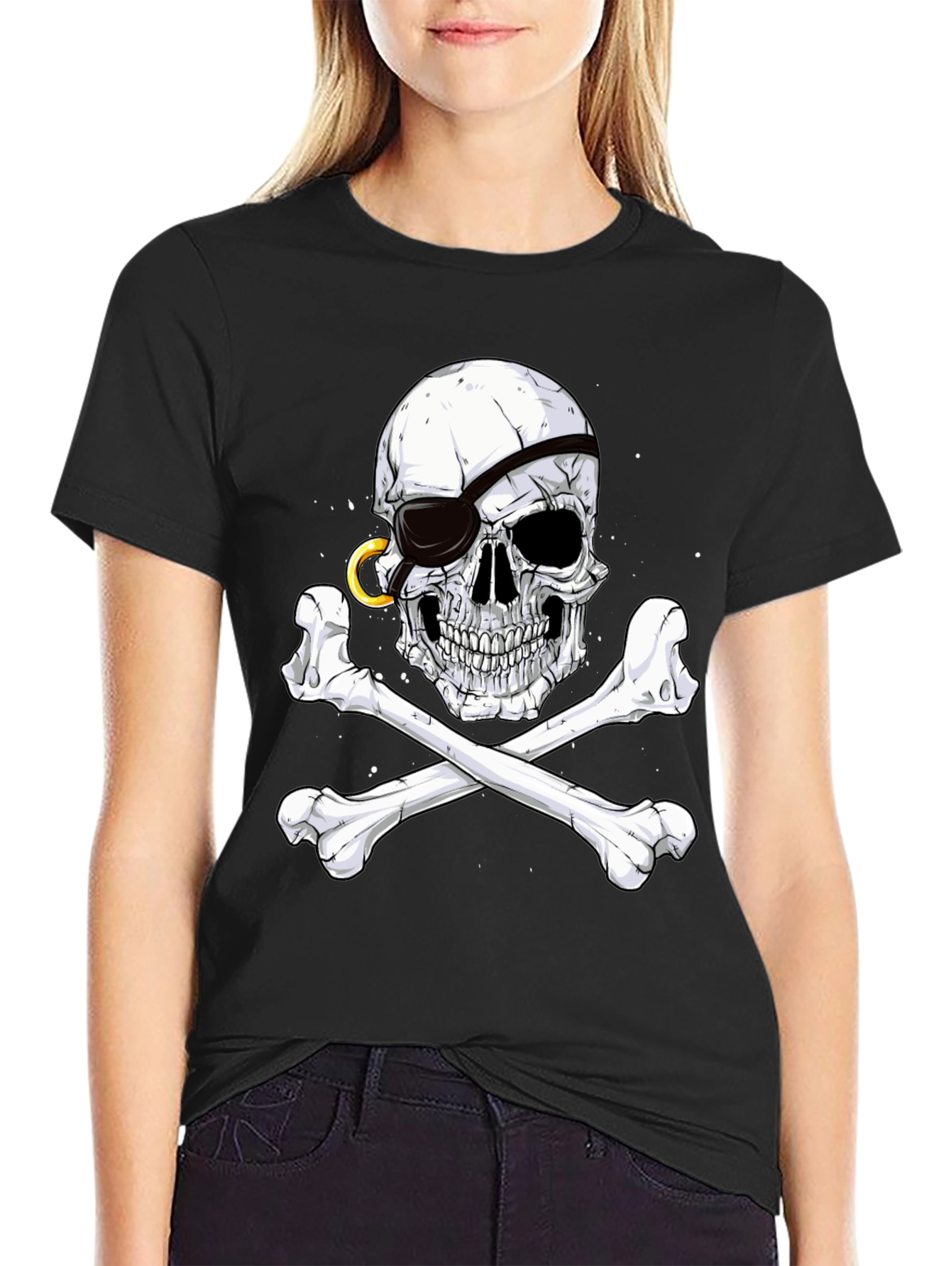 Pirate Skull & Crossbones Graphic Tee - Bold & Edgy Design