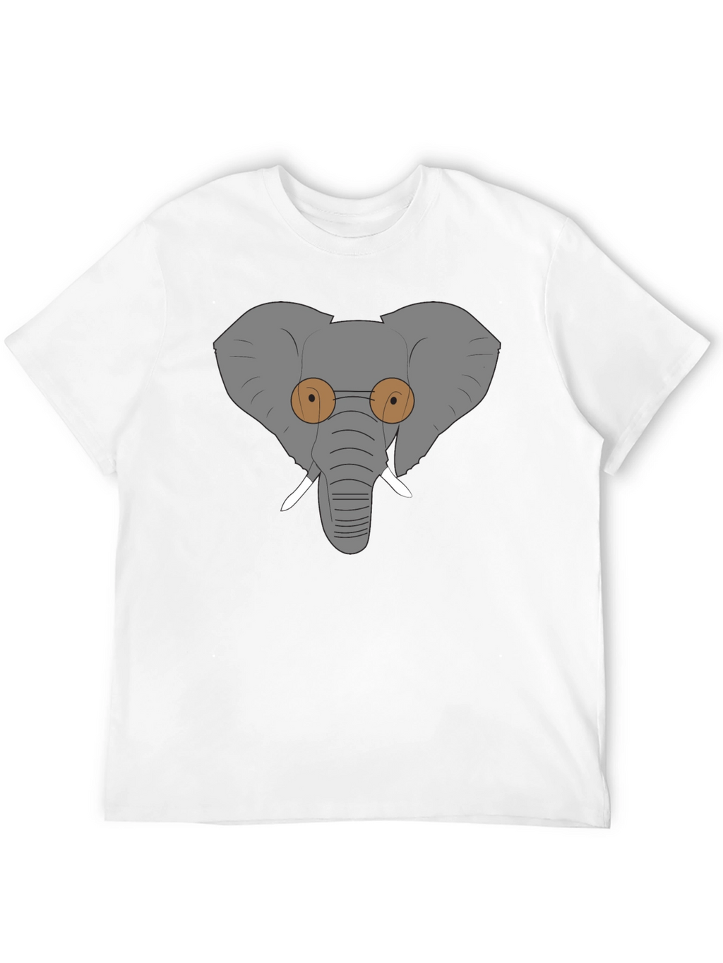 Elephant with Glasses Graphic Tee - Black Cotton