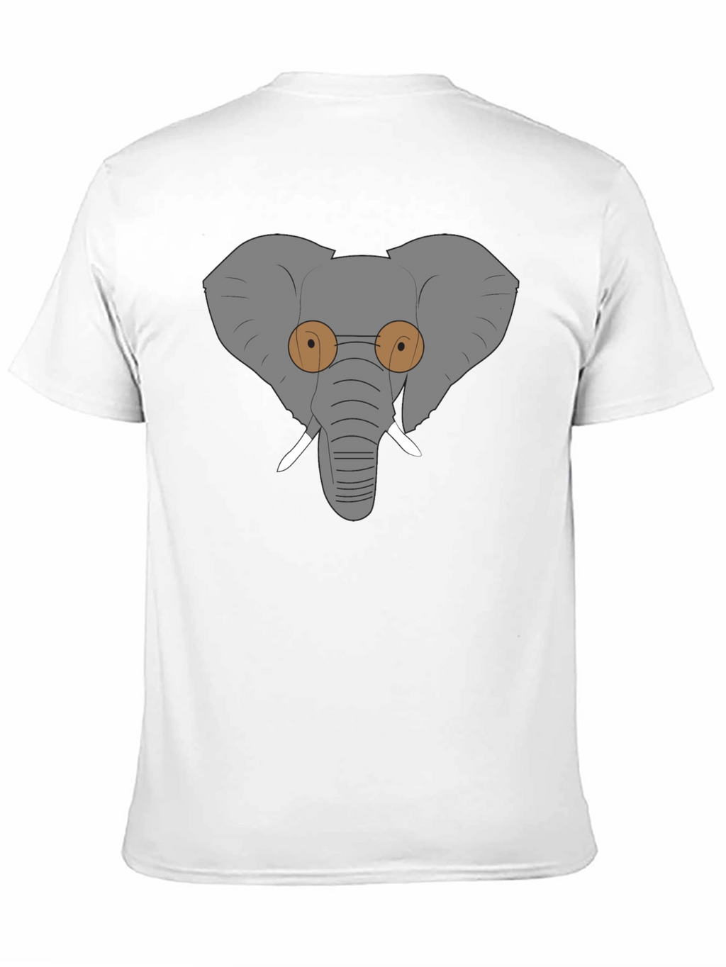 Elephant with Glasses Graphic Tee - Black Cotton