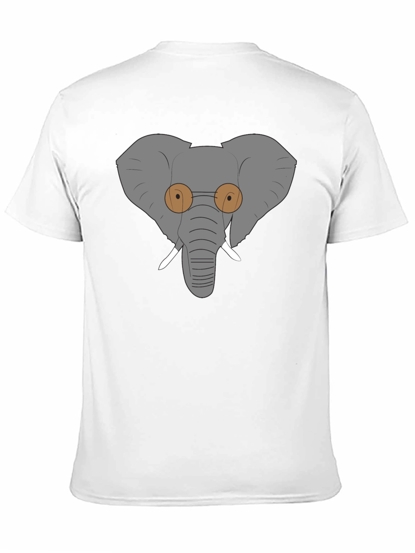 Elephant with Glasses Graphic Tee - Black Cotton