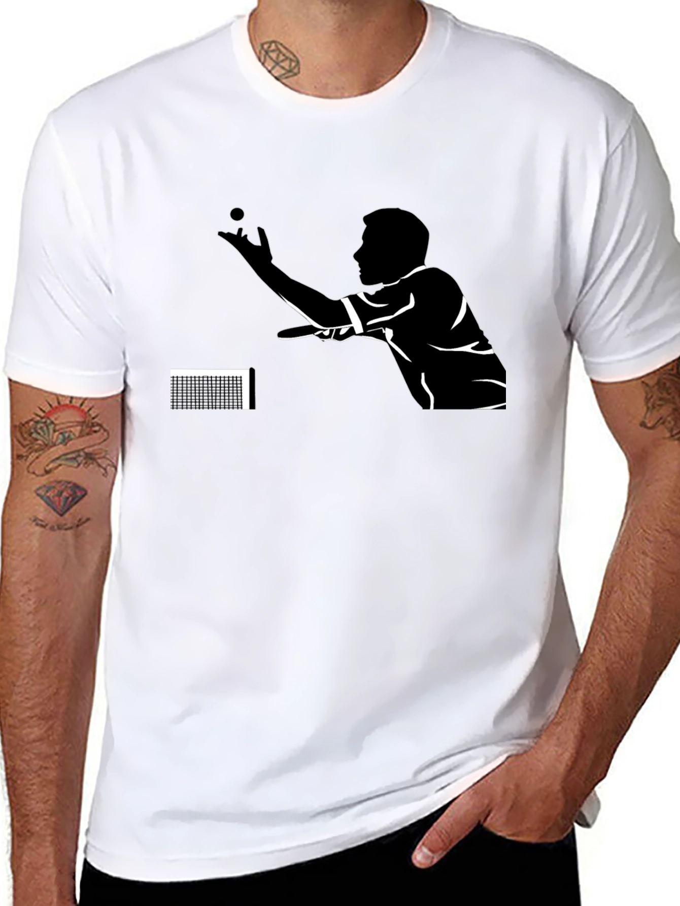 Table Tennis Player Black T-Shirt