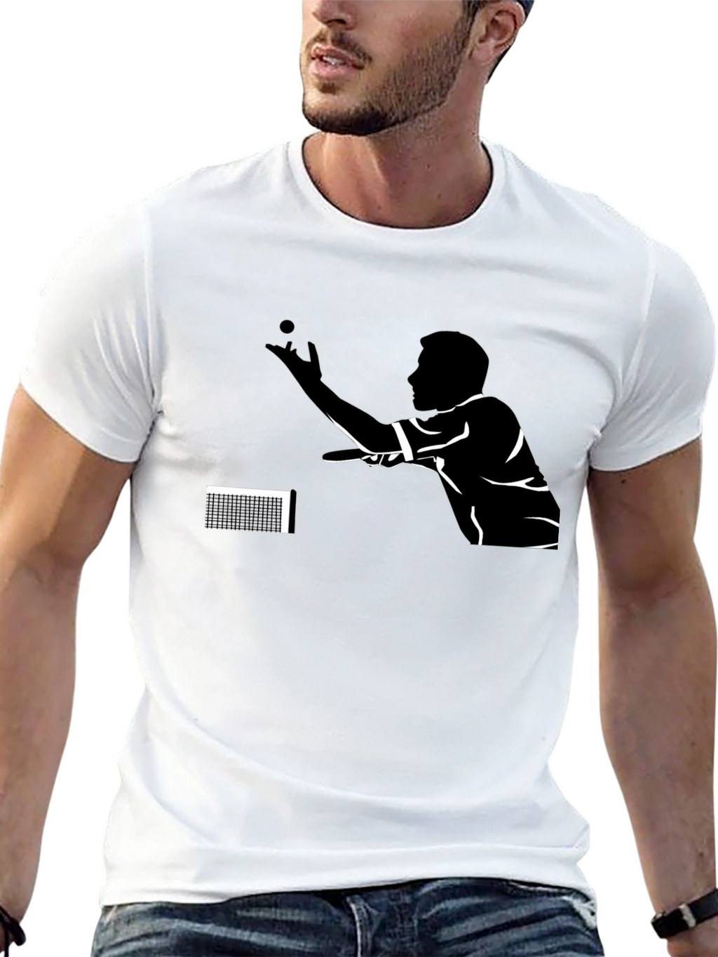 Table Tennis Player Black T-Shirt