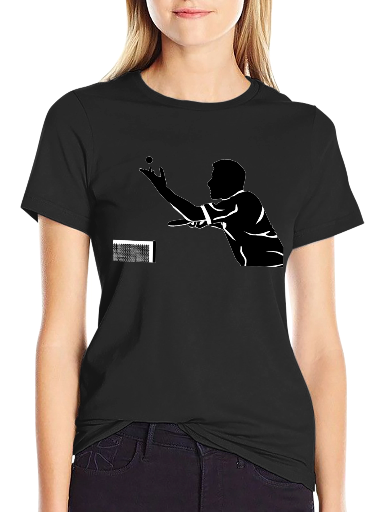 Table Tennis Player Black T-Shirt