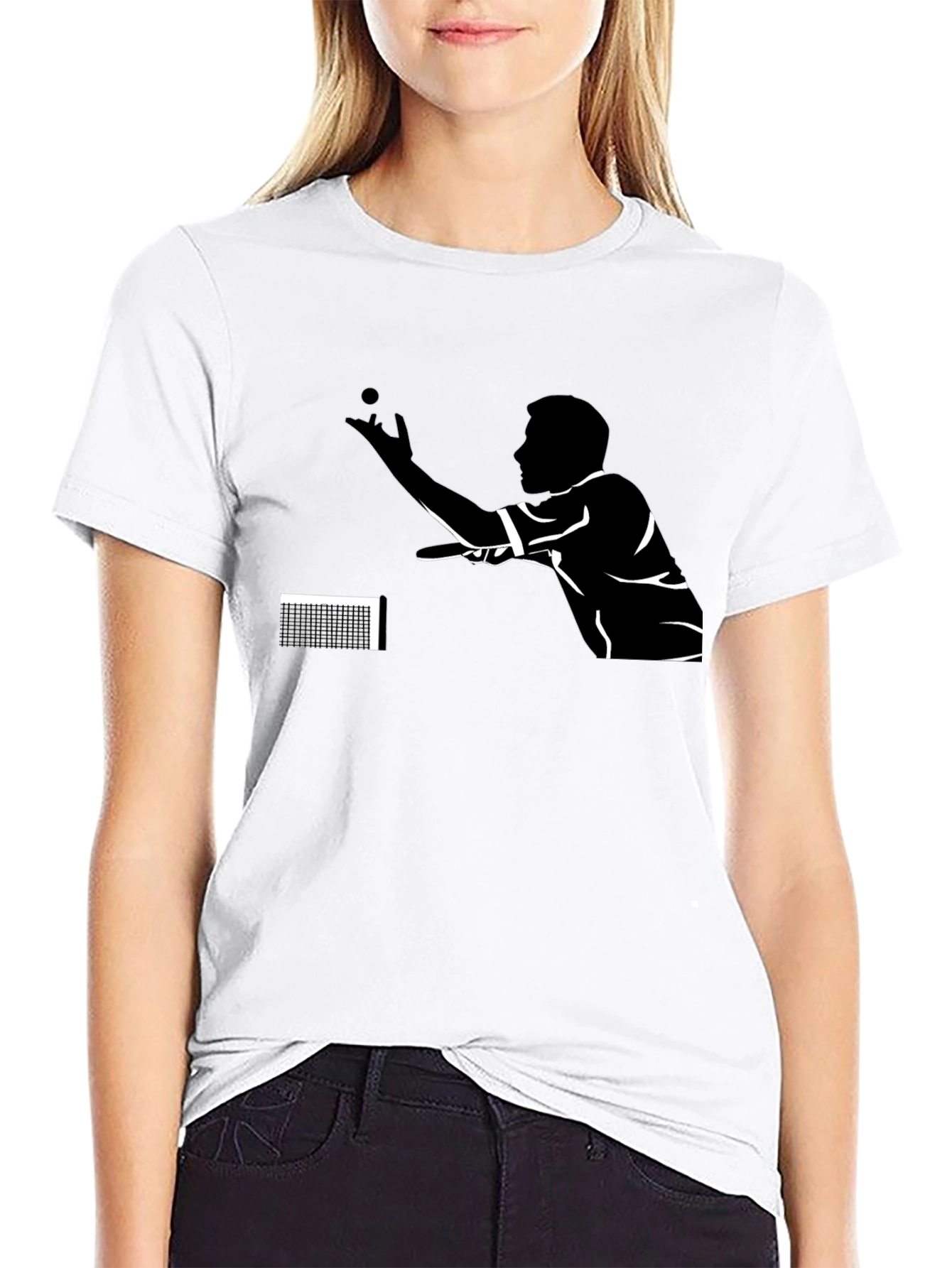 Table Tennis Player Black T-Shirt