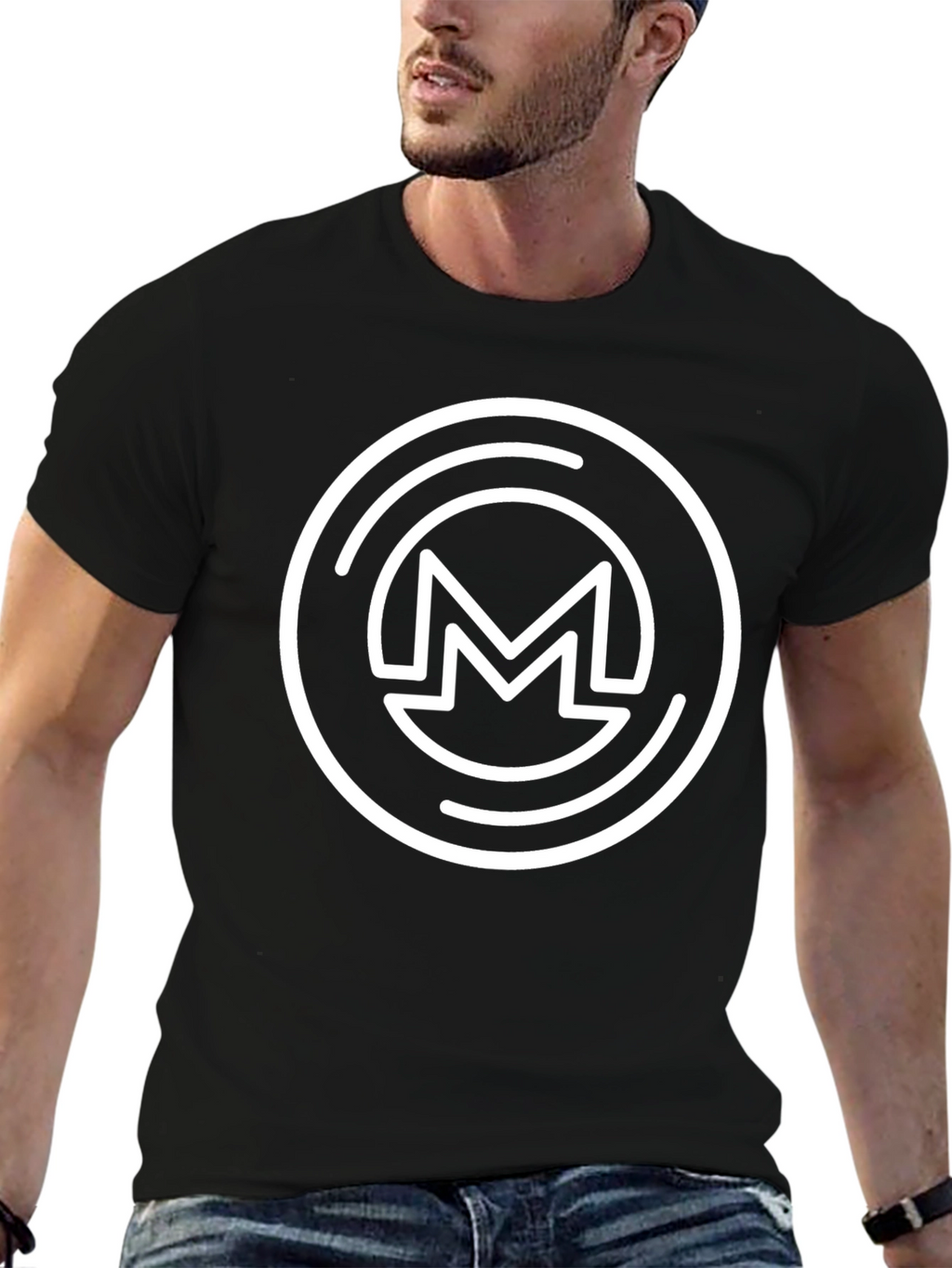 Monero Crypto Black Tee - Round Logo