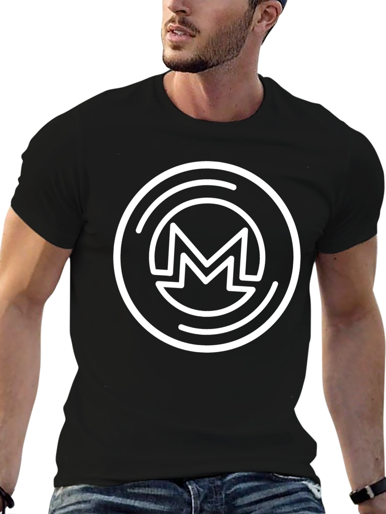 Monero Crypto Black Tee - Round Logo