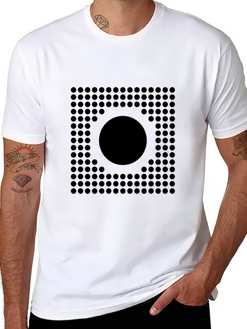 Geometric Circle Grid Graphic Tee