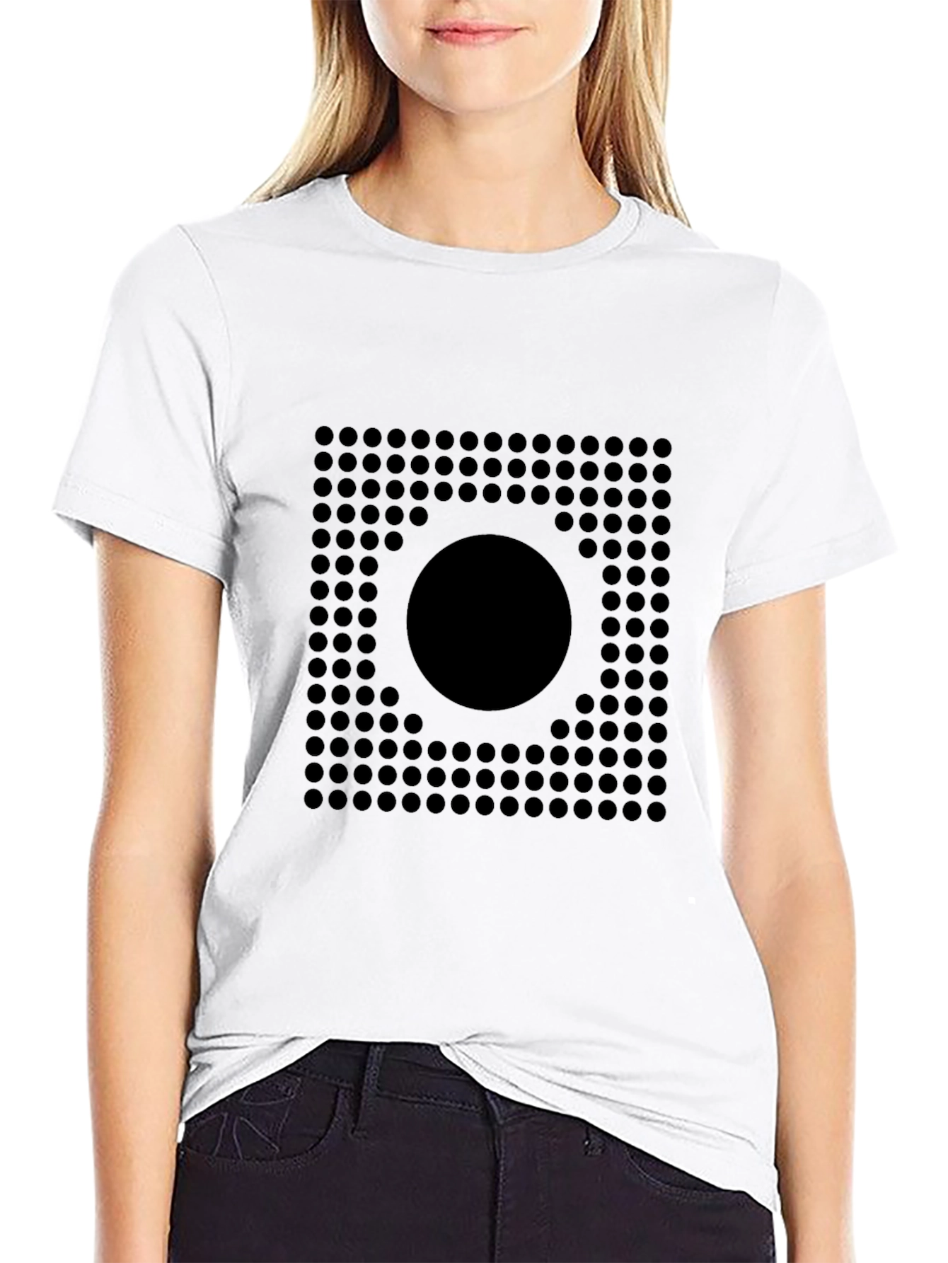 Geometric Circle Grid Graphic Tee