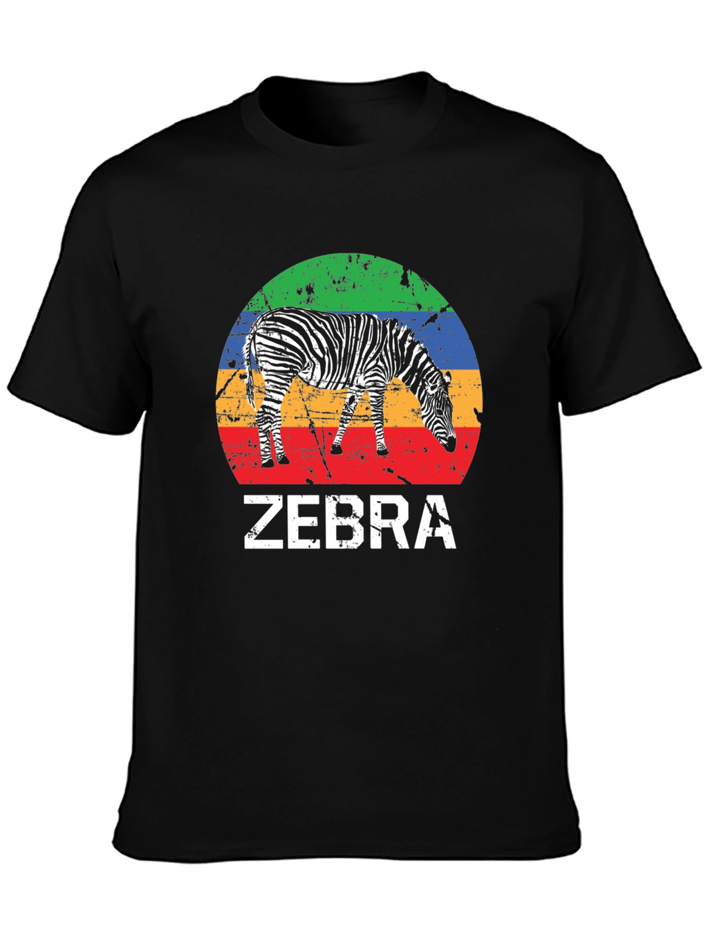 Zebra Graphic Tee - Retro Sunset Design