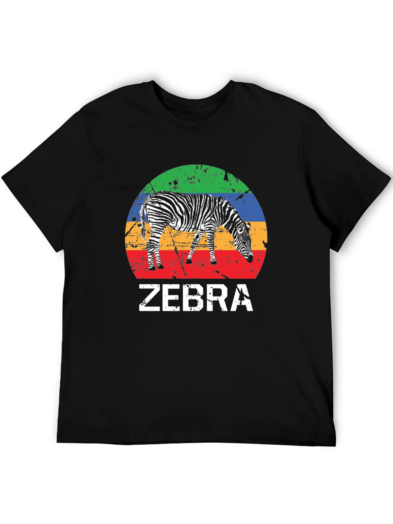Zebra Graphic Tee - Retro Sunset Design