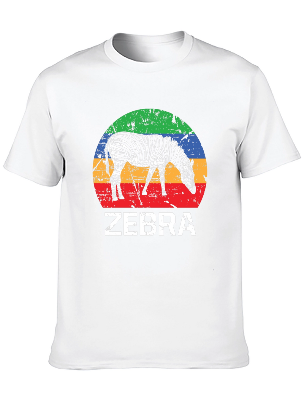 Zebra Graphic Tee - Retro Sunset Design