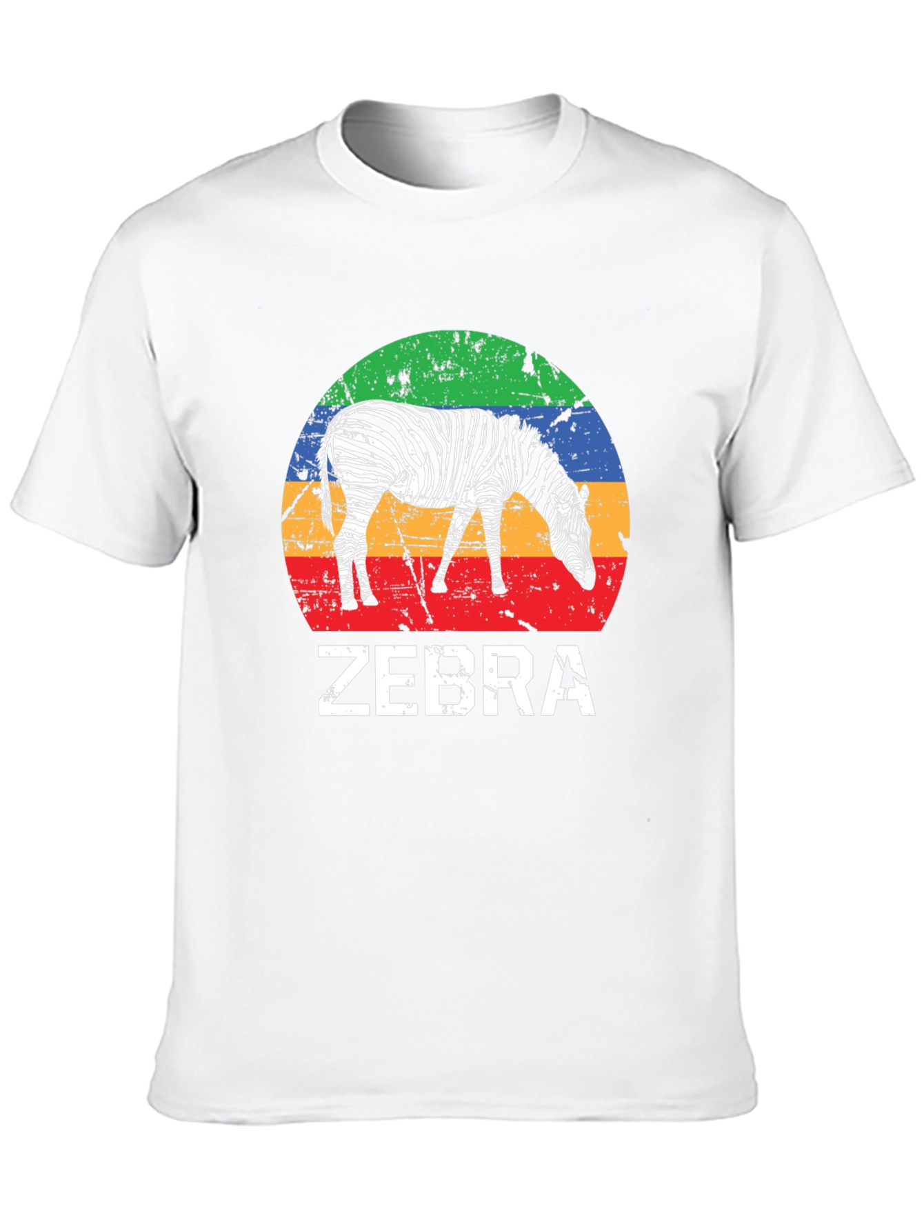 Zebra Graphic Tee - Retro Sunset Design