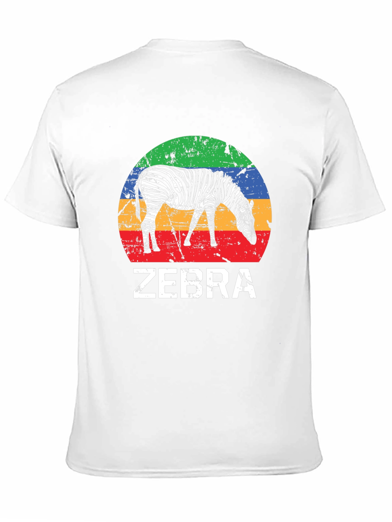 Zebra Graphic Tee - Retro Sunset Design