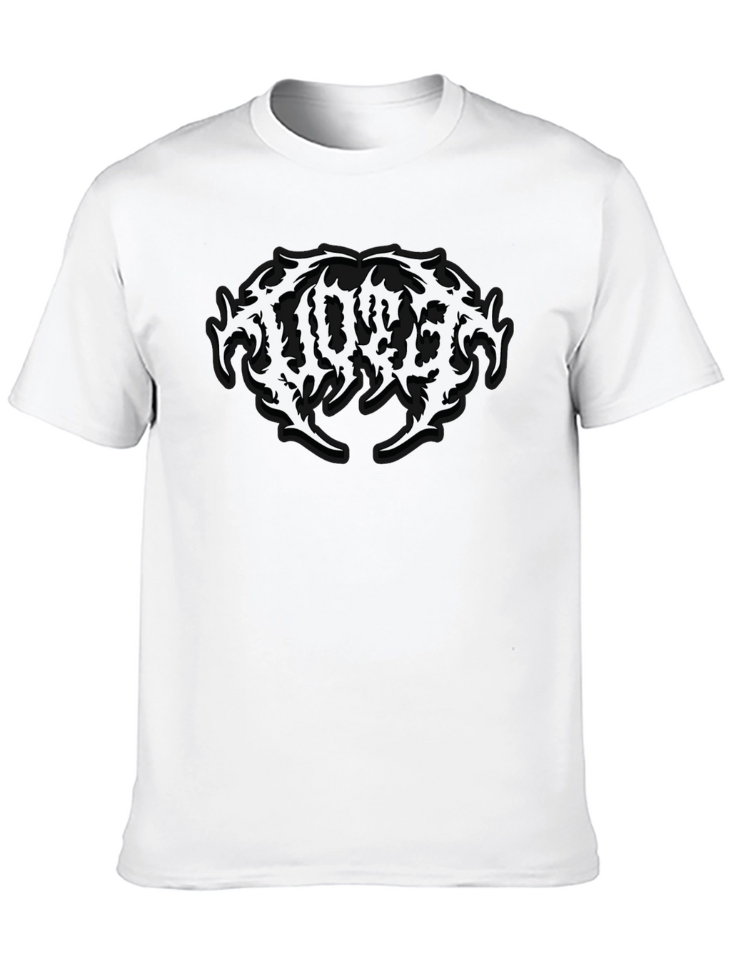 Black Graphic Tee with Metal Band Logo