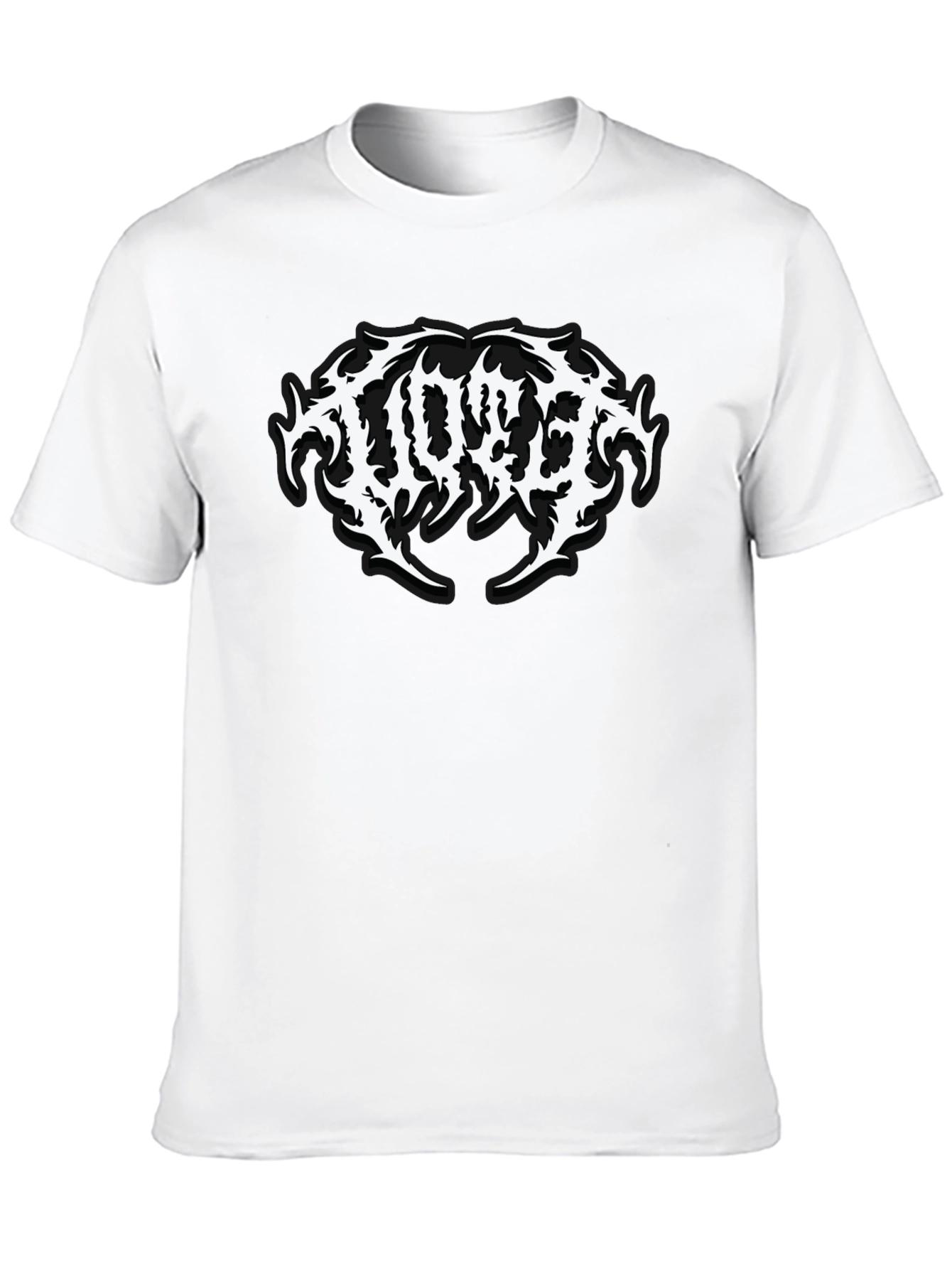 Black Graphic Tee with Metal Band Logo
