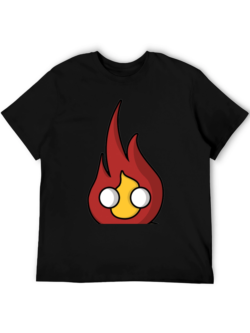 Flame Character Graphic Black T-Shirt