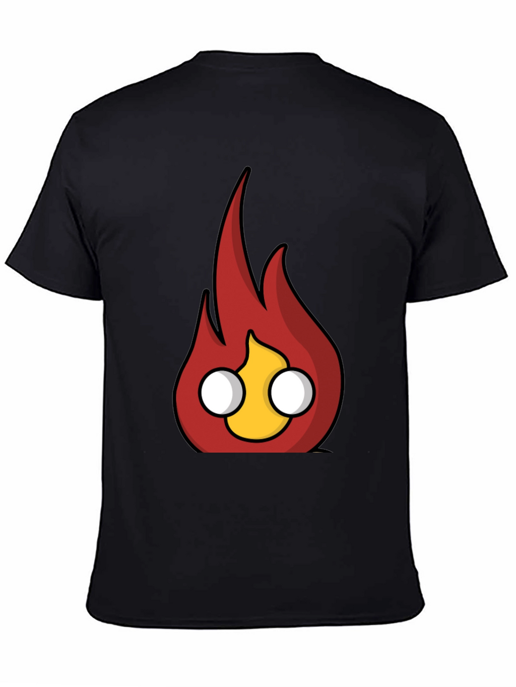 Flame Character Graphic Black T-Shirt