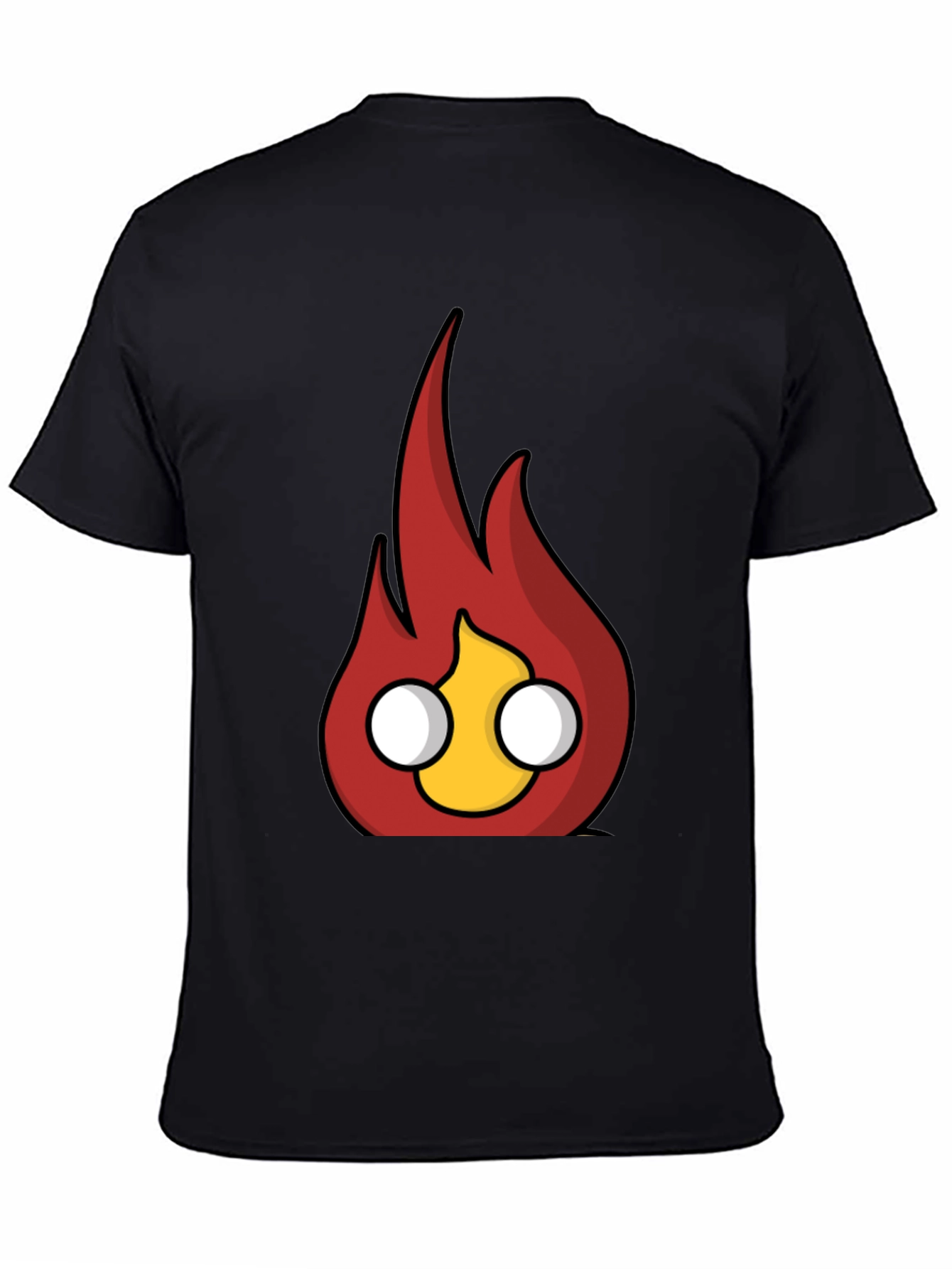 Flame Character Graphic Black T-Shirt