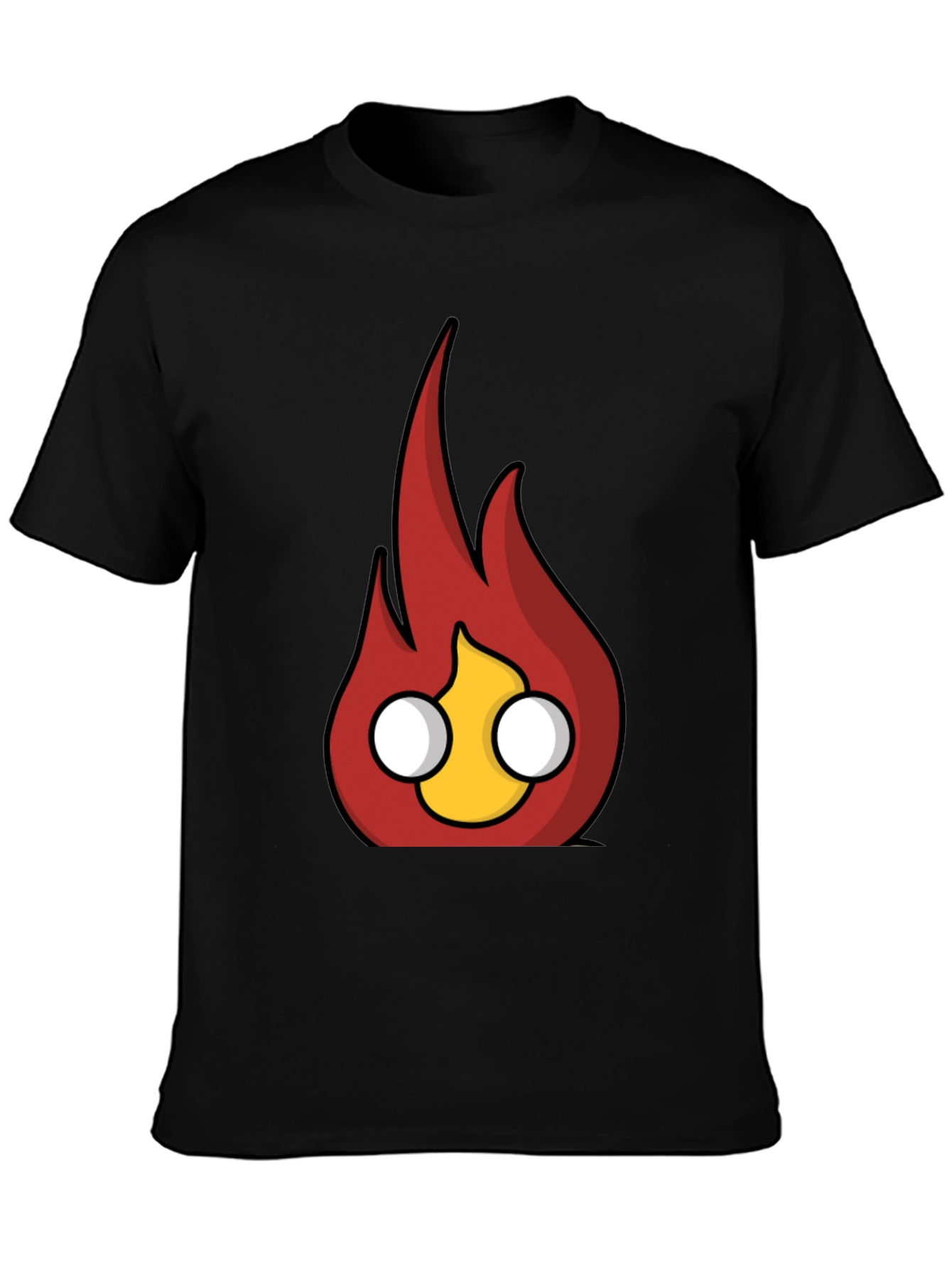 Flame Character Graphic Black T-Shirt