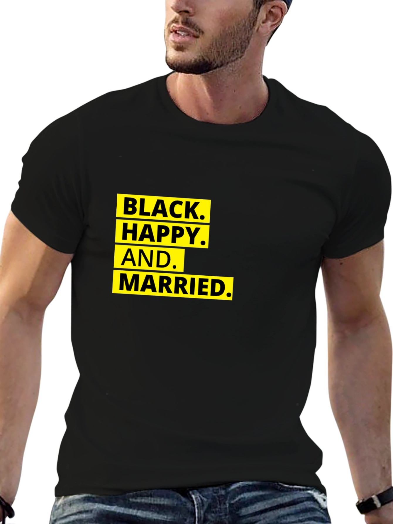 Black Happy and Married - Graphic T-Shirt