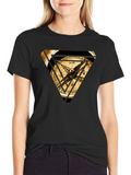 Compass Triangle Graphic Tee - Black Cotton Blend