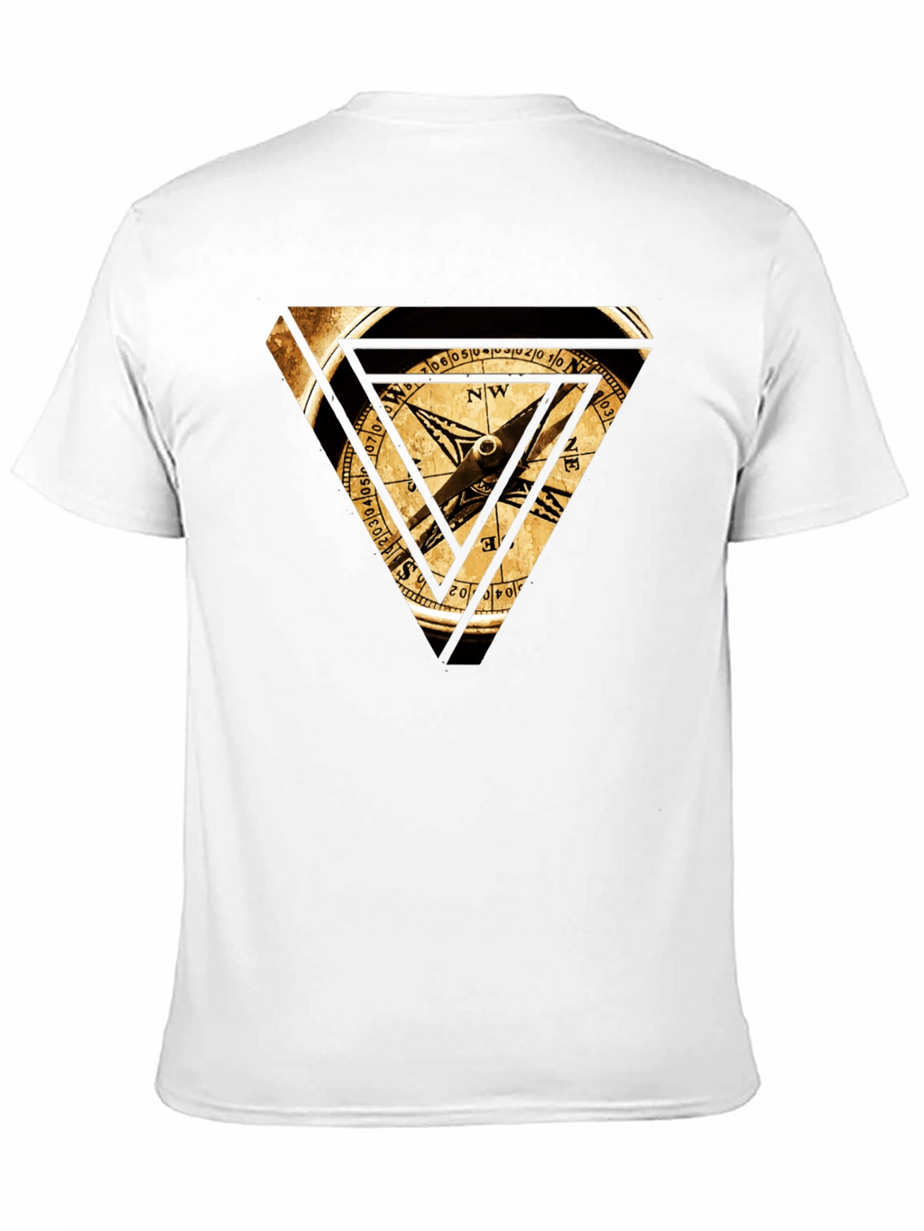 Compass Triangle Graphic Tee - Black Cotton Blend