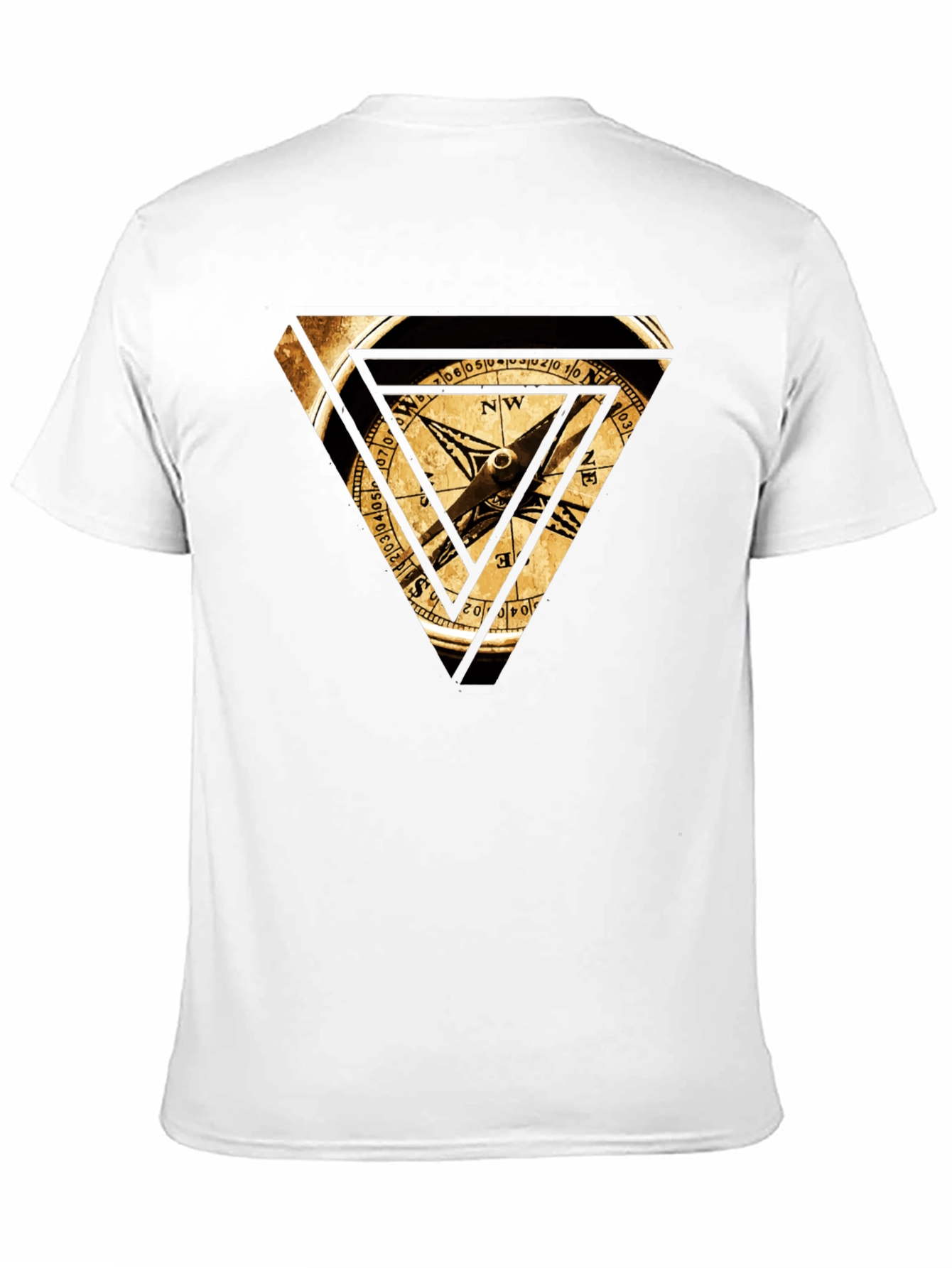 Compass Triangle Graphic Tee - Black Cotton Blend