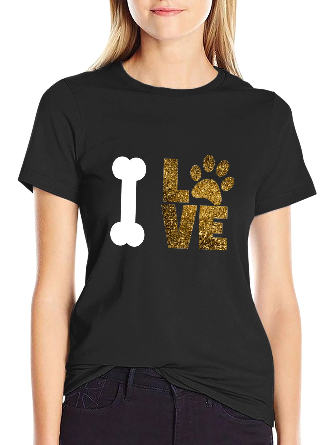 Dog Lover T-Shirt - Bone and Paw Print Design