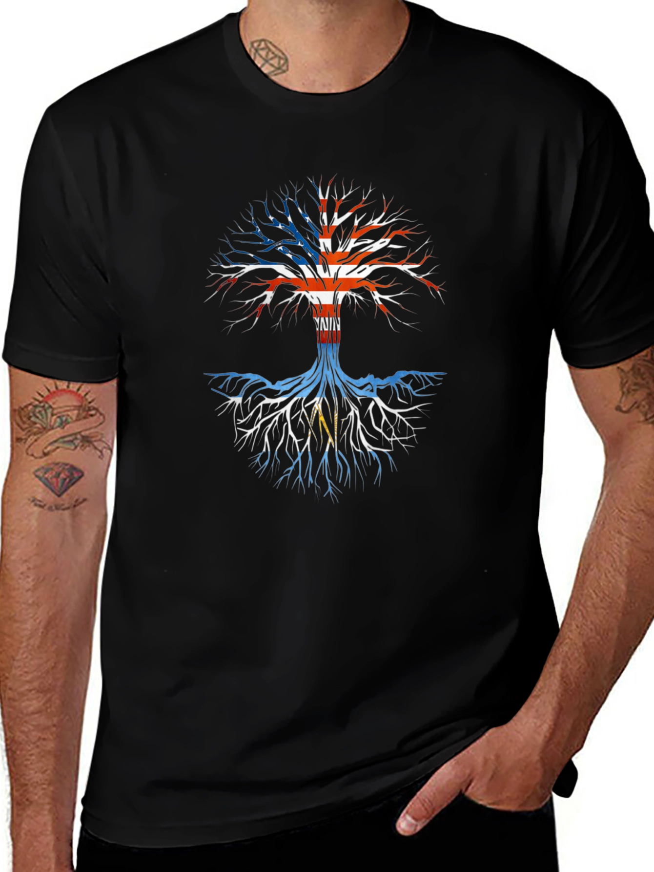Patriotic Tree T-Shirt - USA Roots Design