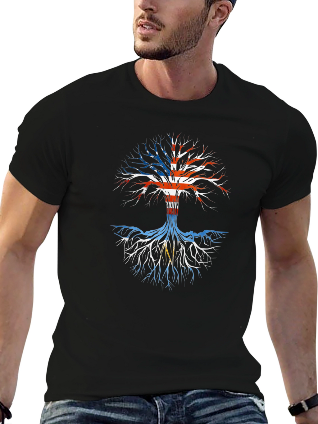 Patriotic Tree T-Shirt - USA Roots Design