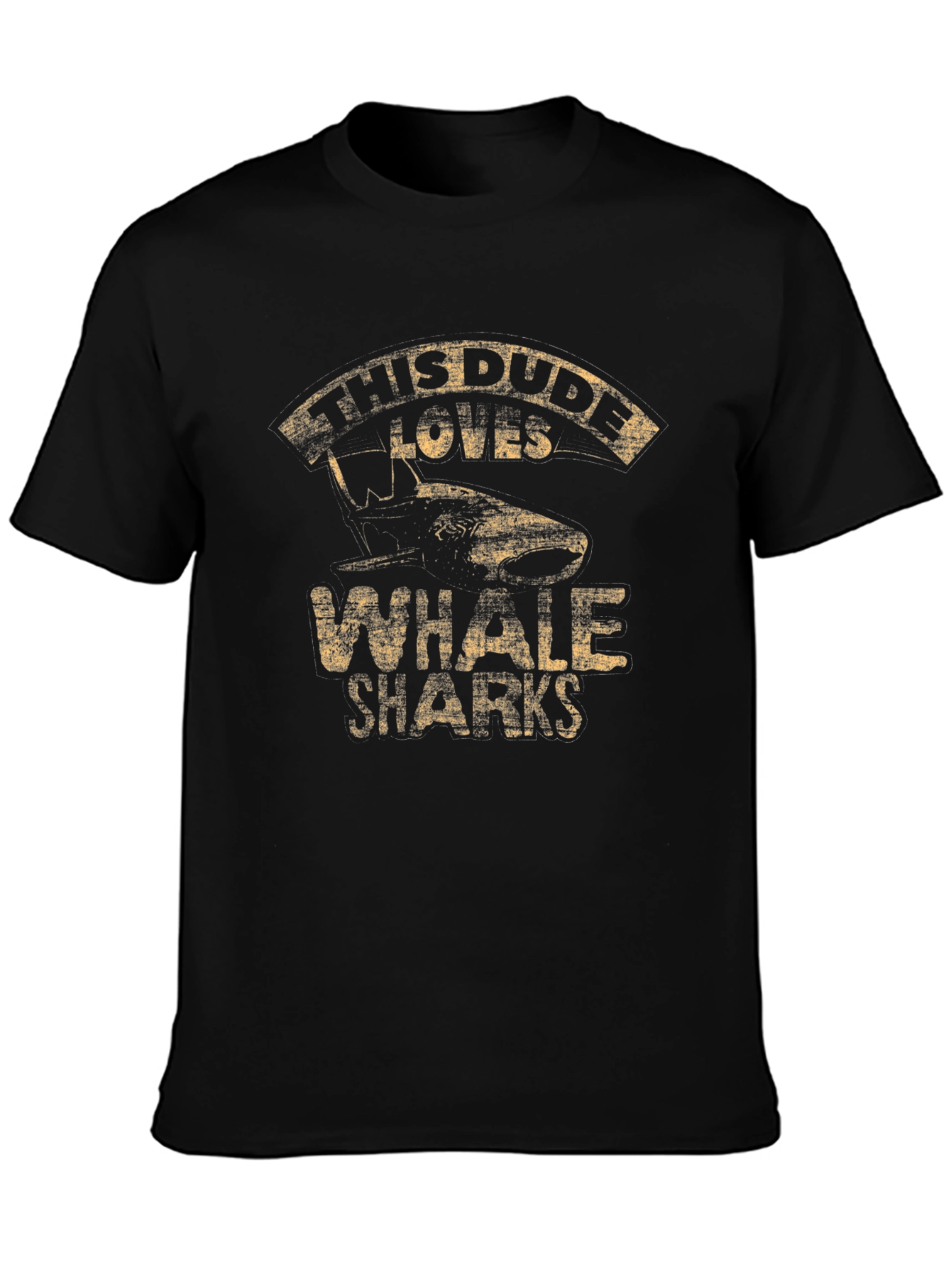 Whale Shark Lover Graphic Tee - Black Cotton T-Shirt