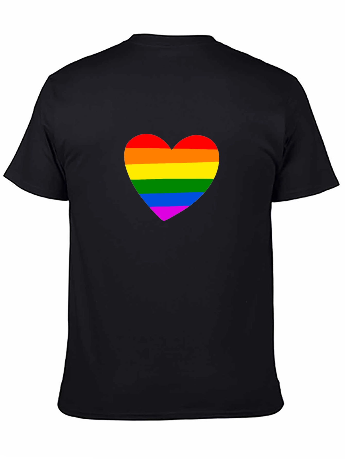 Rainbow Heart Graphic Black T-Shirt