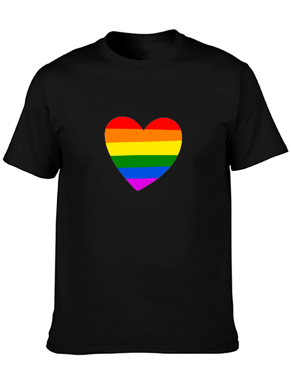 Rainbow Heart Graphic Black T-Shirt