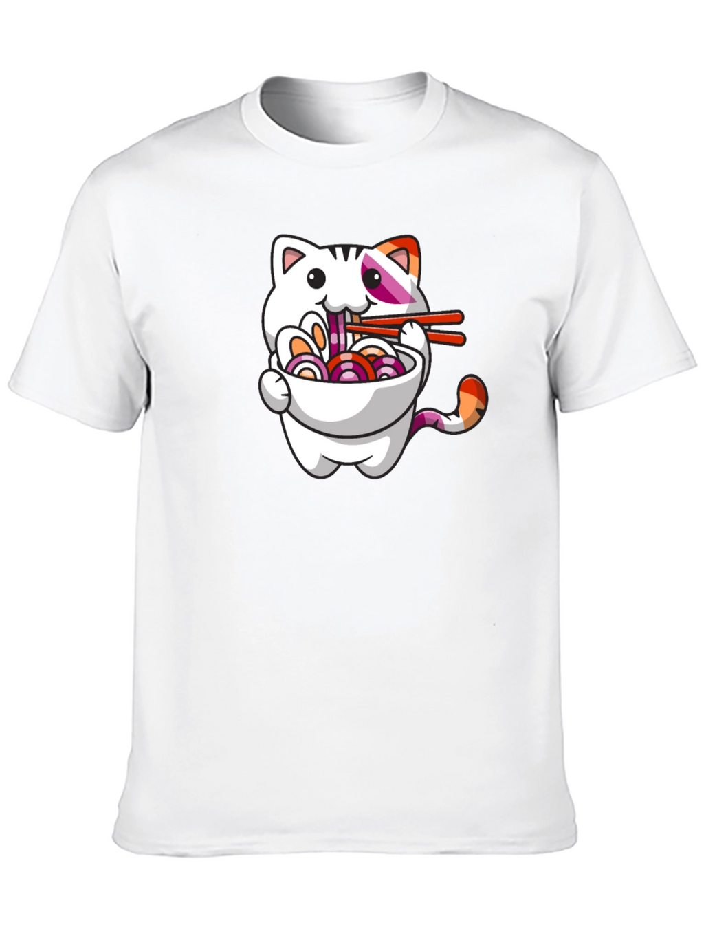 Cat Ramen T-Shirt - Cute Lesbian Pride Tee