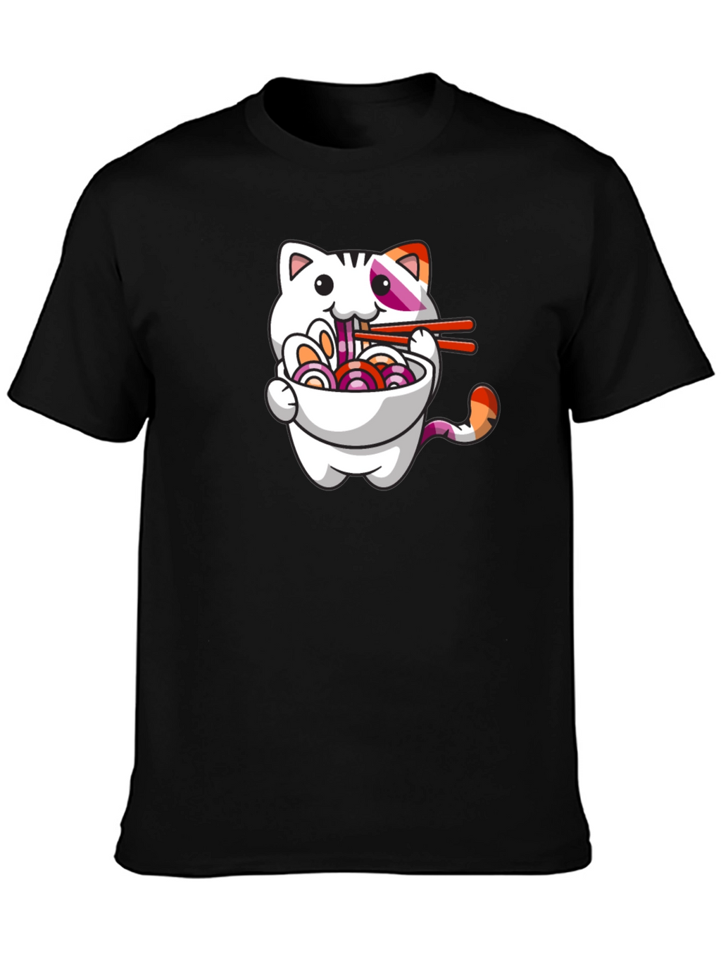 Cat Ramen T-Shirt - Cute Lesbian Pride Tee