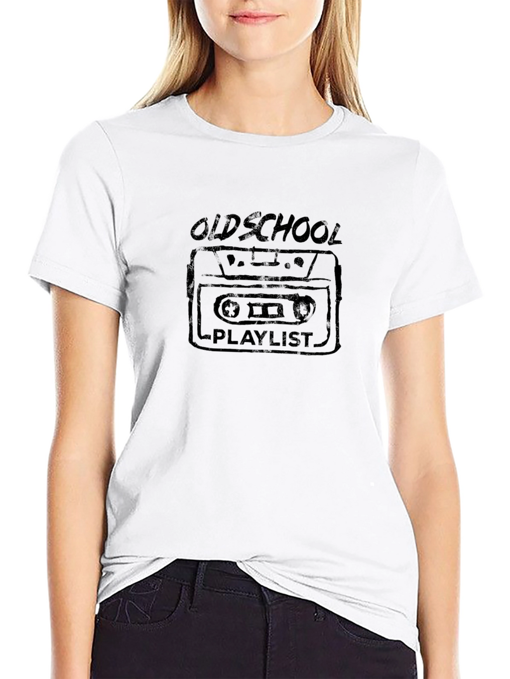 Oldschool Playlist Cassette Tape Graphic Tee
