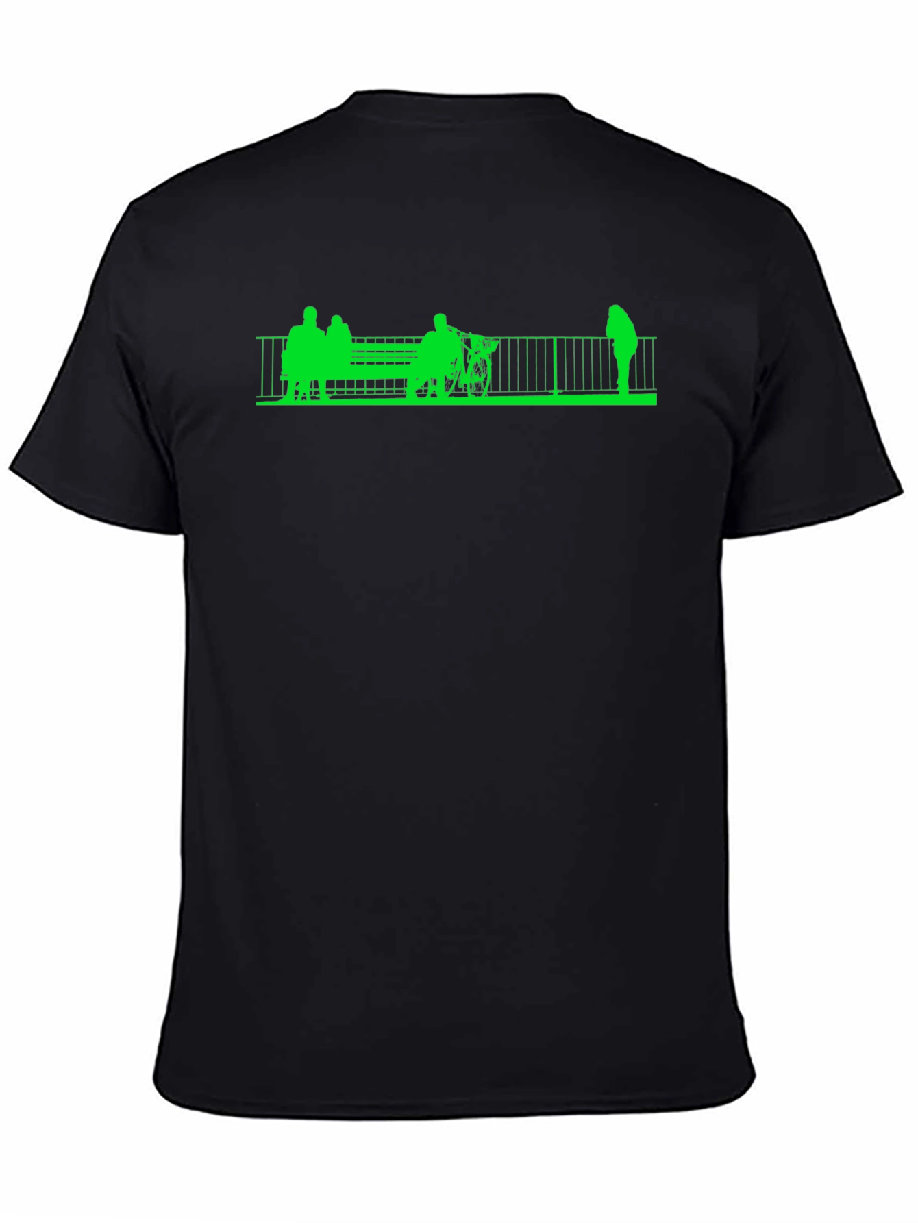 Green Silhouette on Black Tee