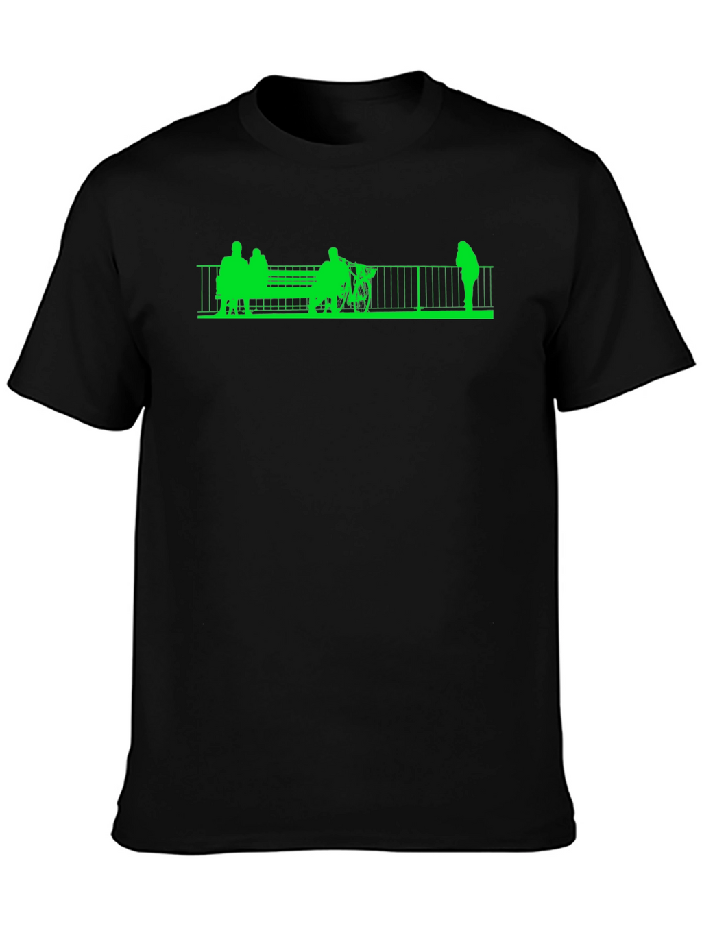 Green Silhouette on Black Tee
