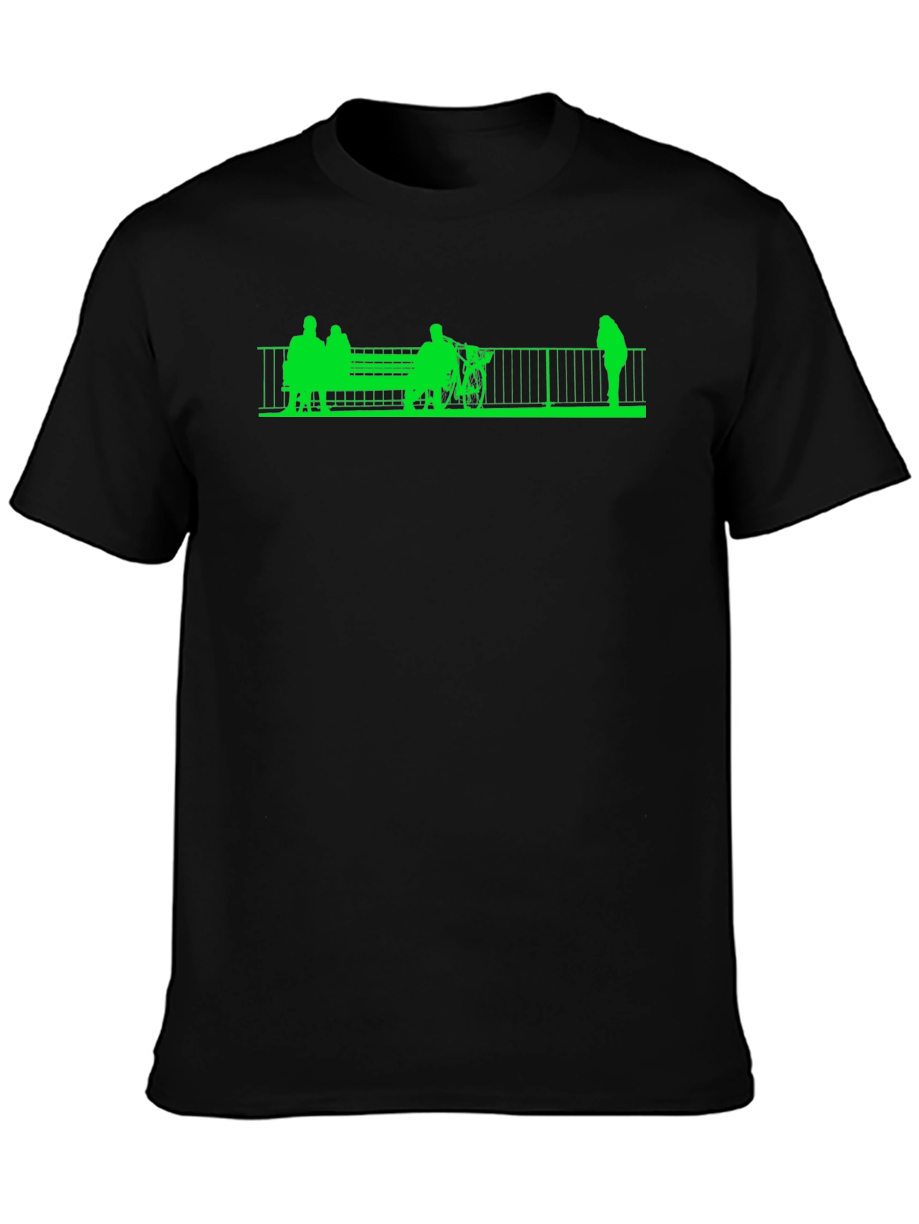 Green Silhouette on Black Tee