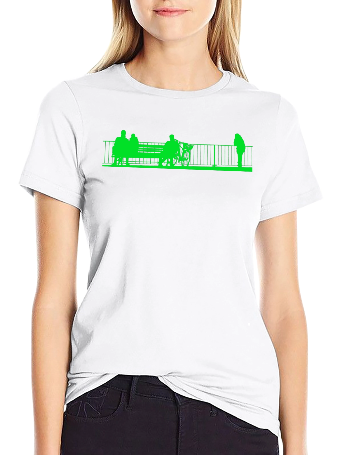 Green Silhouette on Black Tee