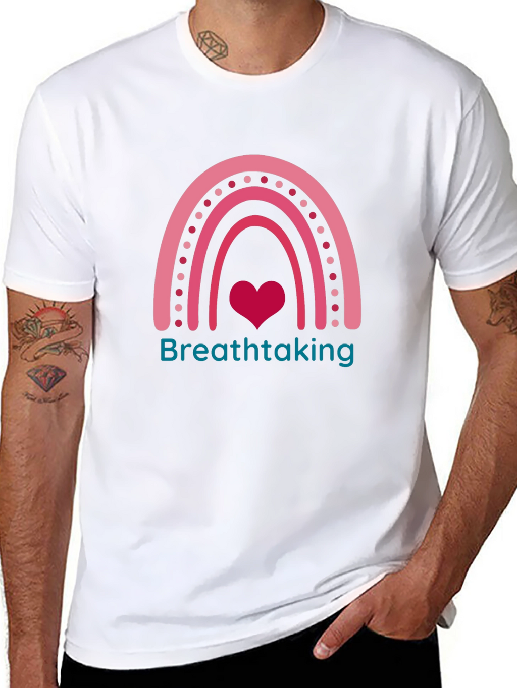 Breathtaking Rainbow Heart Graphic Tee