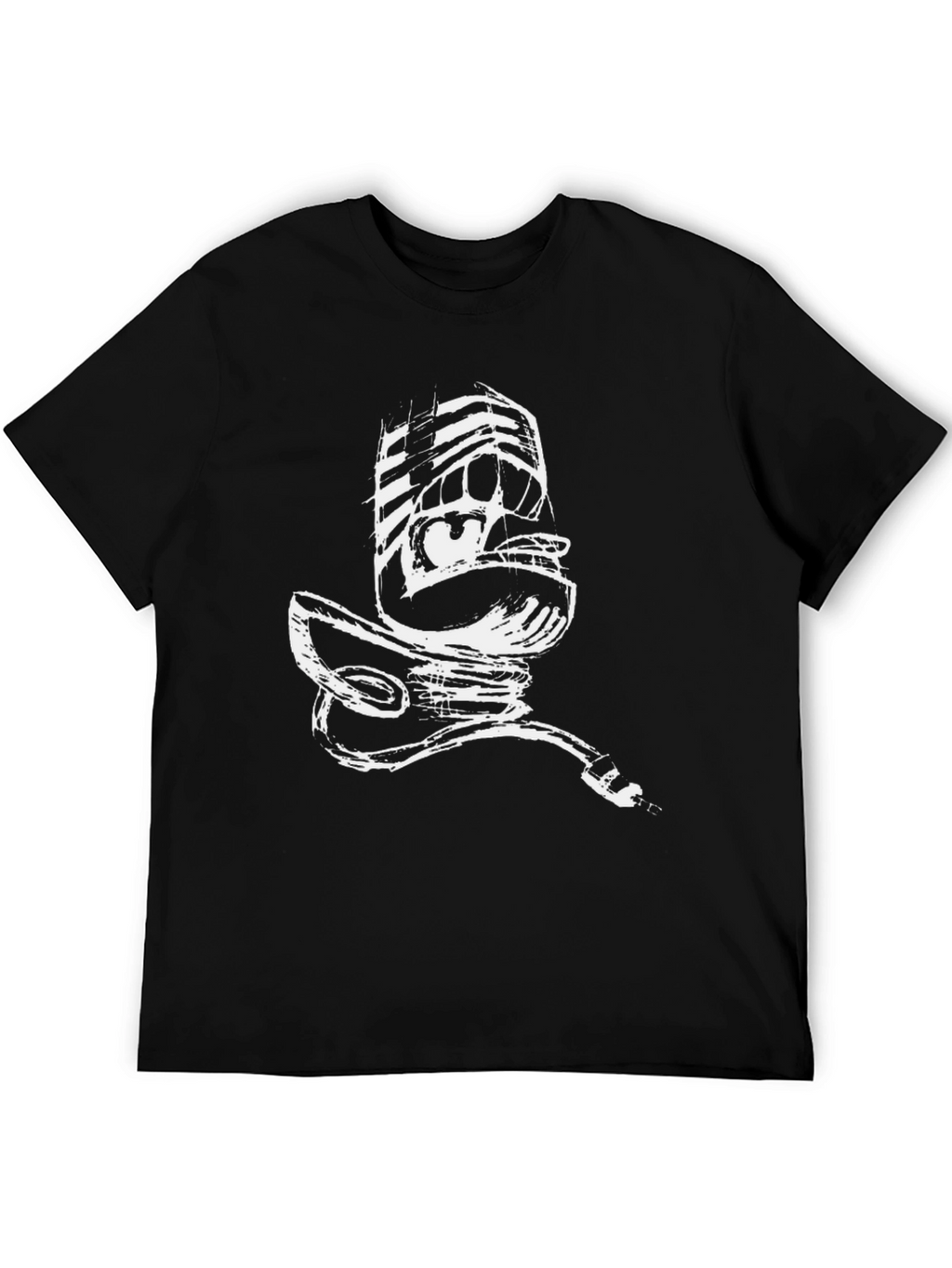 Abstract Microphone Graphic Print T-Shirt