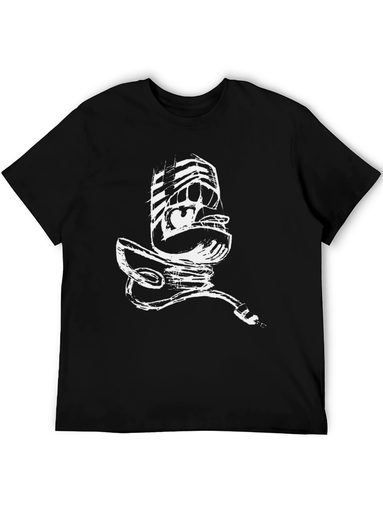 Abstract Microphone Graphic Print T-Shirt