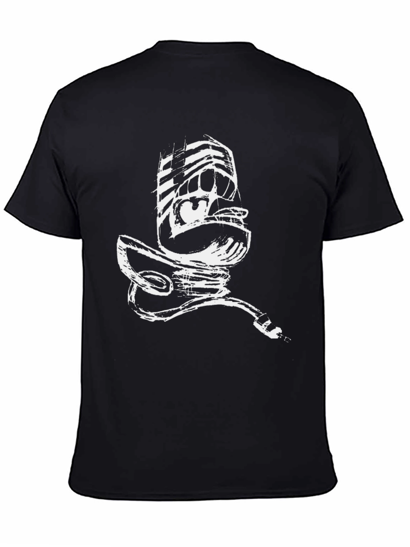 Abstract Microphone Graphic Print T-Shirt