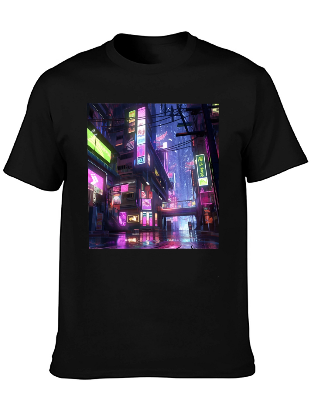 Cyberpunk Cityscape Graphic Tee